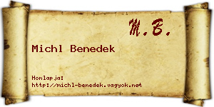Michl Benedek névjegykártya
